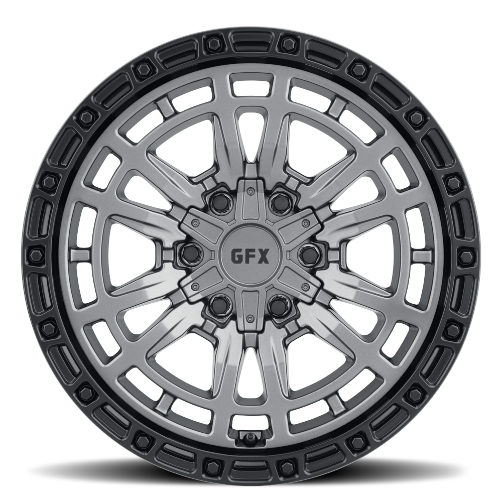 Set 4 20" Voxx G-FX TR-24 Matte Grey Matte Black Lip 20x9 6x135 6x5.5 12mm Rims