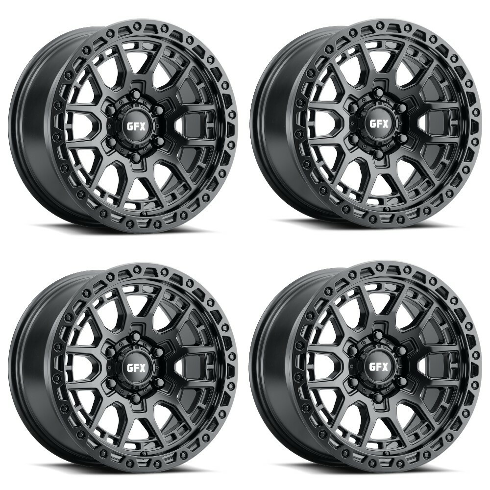 Set 4 20" Voxx G-FX TR-25 Matte Black Wheels 20x9 6x135 12mm Truck Suv Rims