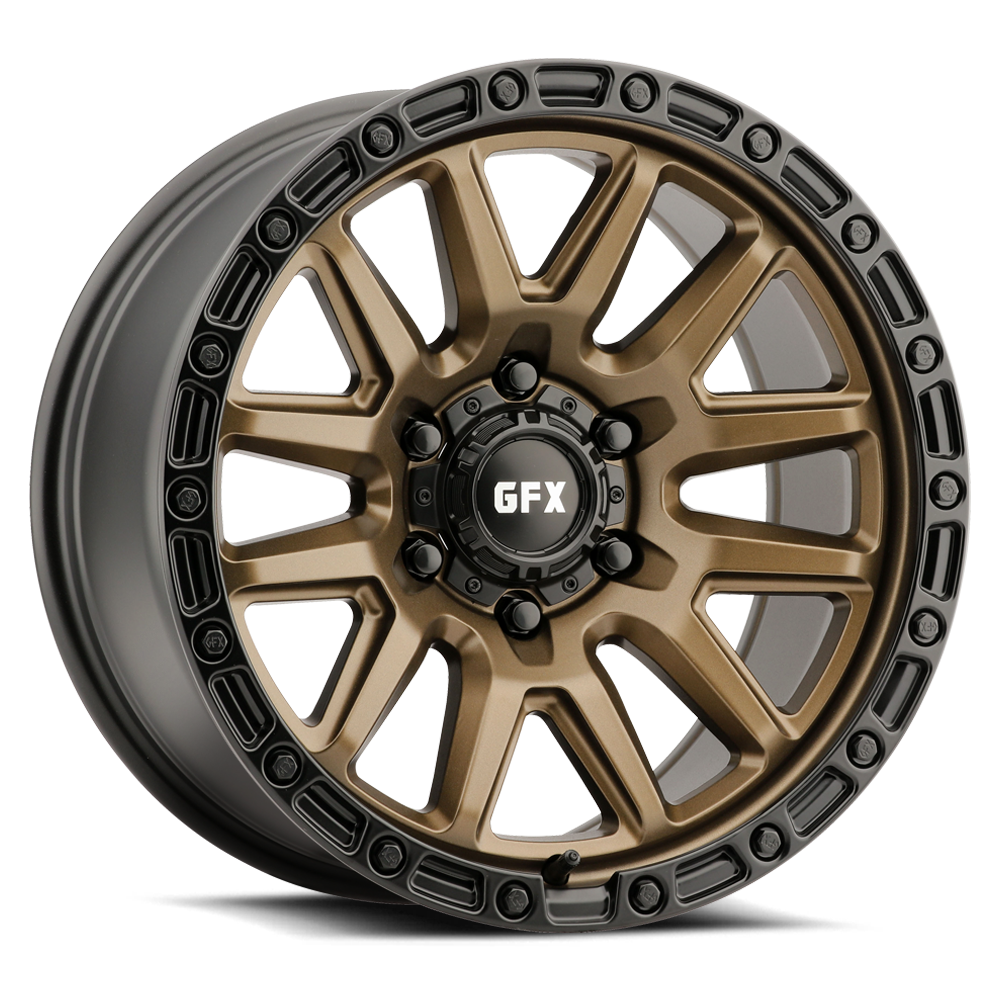 17" Voxx G-FX T26 Bronze Black Lip & Matte Black Bolts Wheel 17x9 6x5.5 0mm Rim