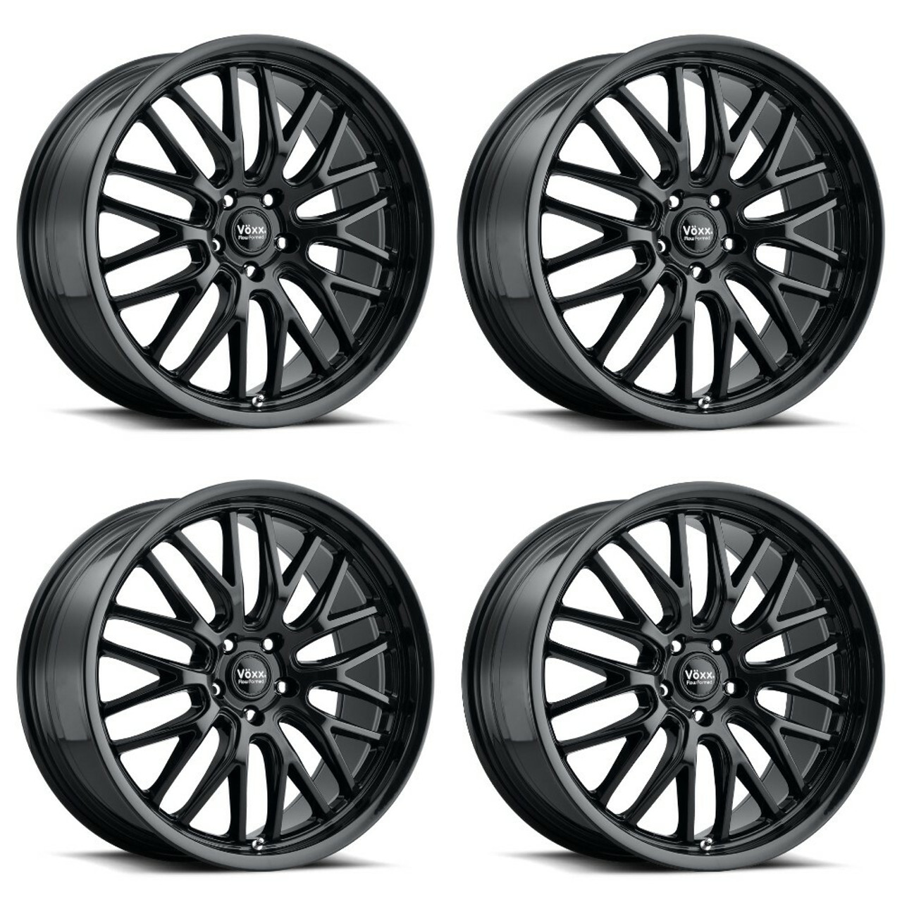 Set 4 20" Voxx Masi Gloss Black Wheels 20x9 5x120 25mm Rims