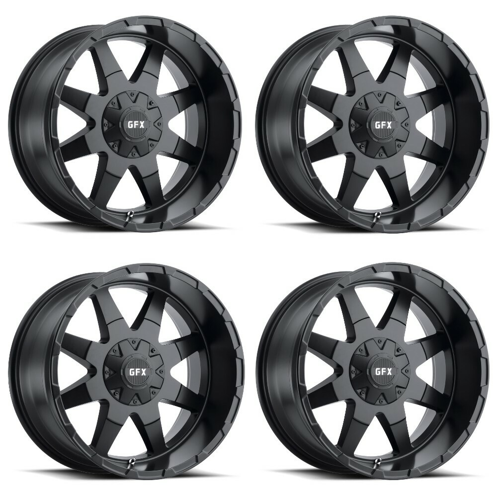 Set 4 20" Voxx G-FX TR-12 Matte Black Wheels 20x9 6x135 6x5.5 0mm Truck Suv Rims