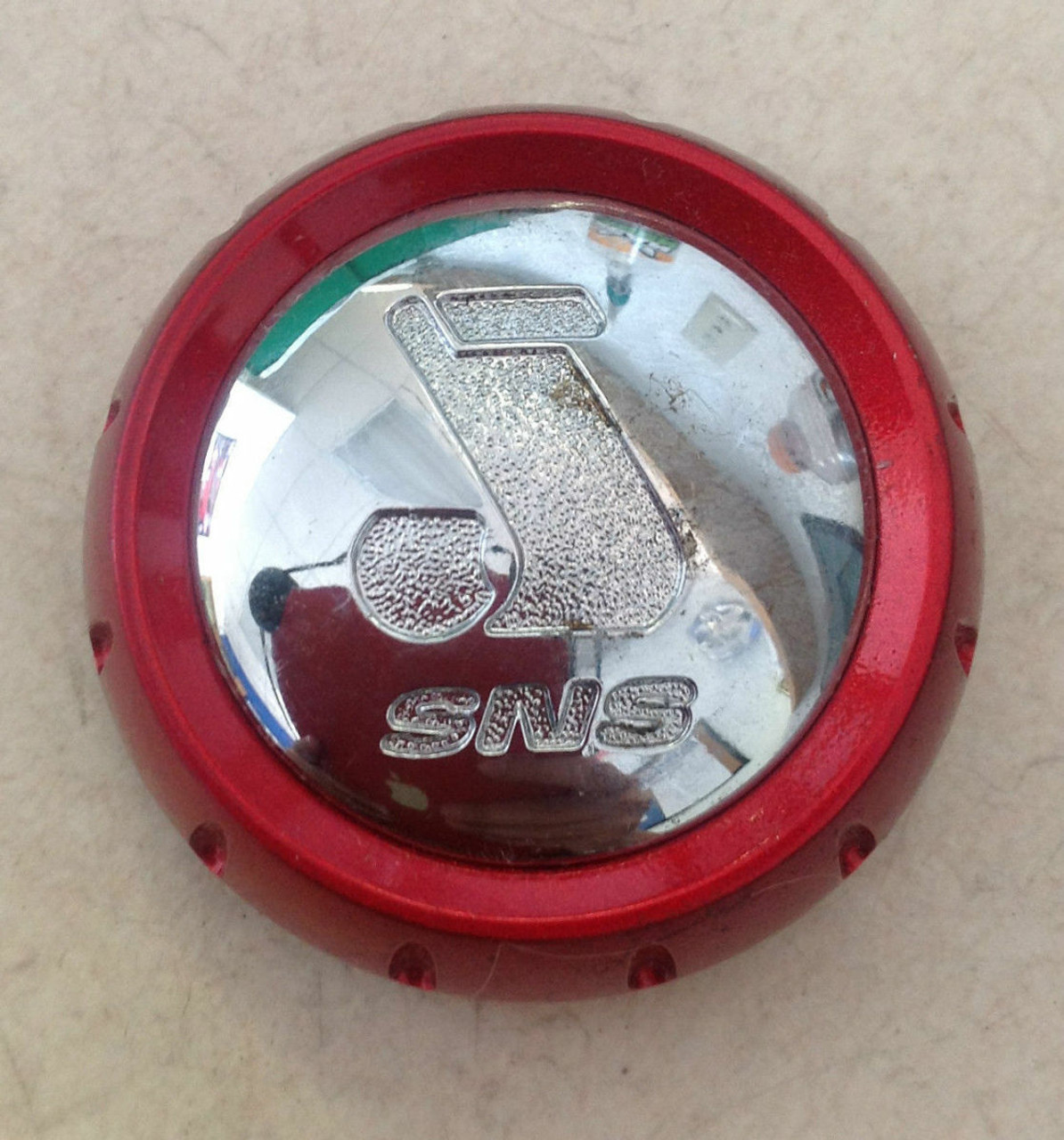 SNS Aftermarket Wheel Center Cap Chrome Red 8B625 2.25" Diameter SNS1