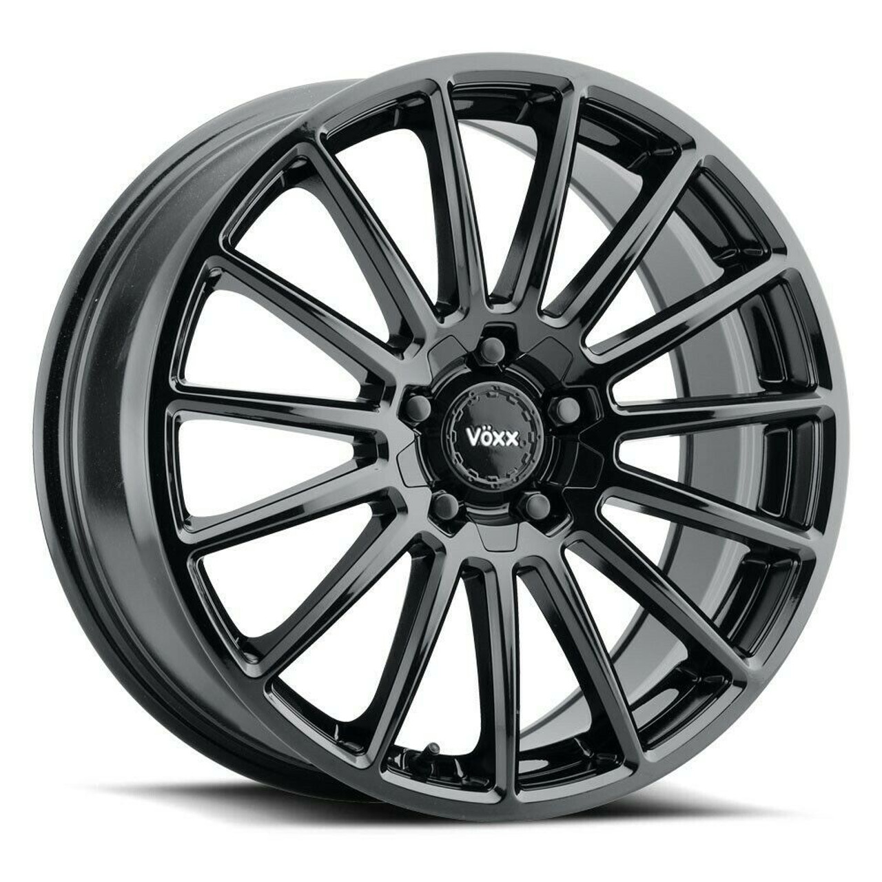 Set 4 18" Voxx Casina Gloss Black Wheels 18x8 5x4.25 5x4.5 45mm Rims