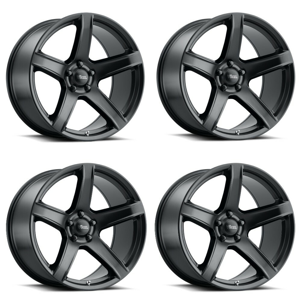Set 4 20" Voxx Replica Hellcat 2 Matte Black Wheels 20x10.5 5x115 25mm Rims