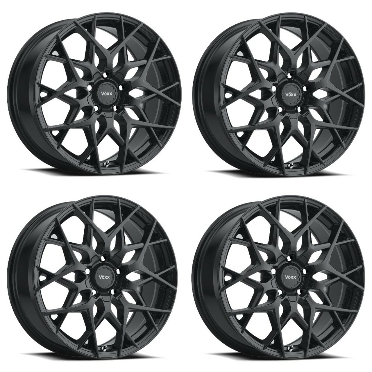 Set 4 17" Voxx Paso Matte Black Wheels 17x7.5 5x110 5x115 40mm Rims