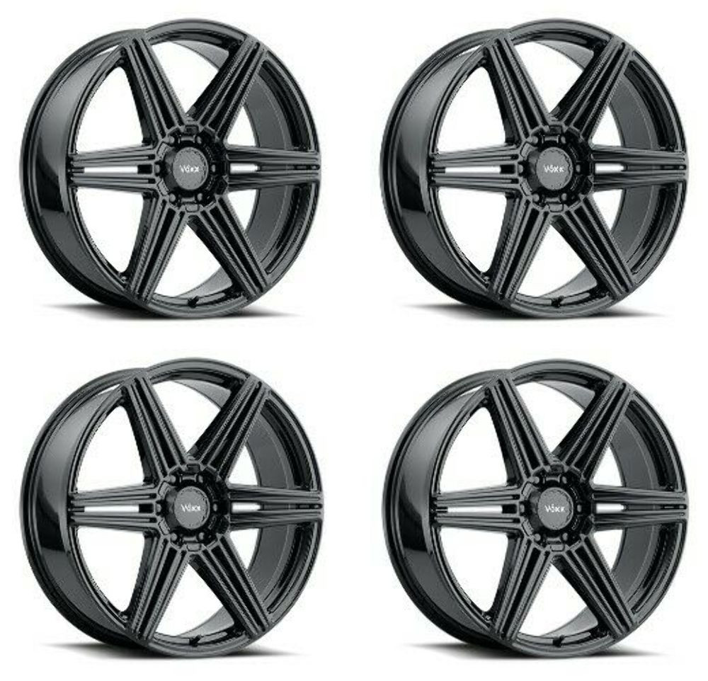 Set 4 18" Voxx Sotto Gloss Black Wheels 18x8.5 6x5 6x135 39mm Rims