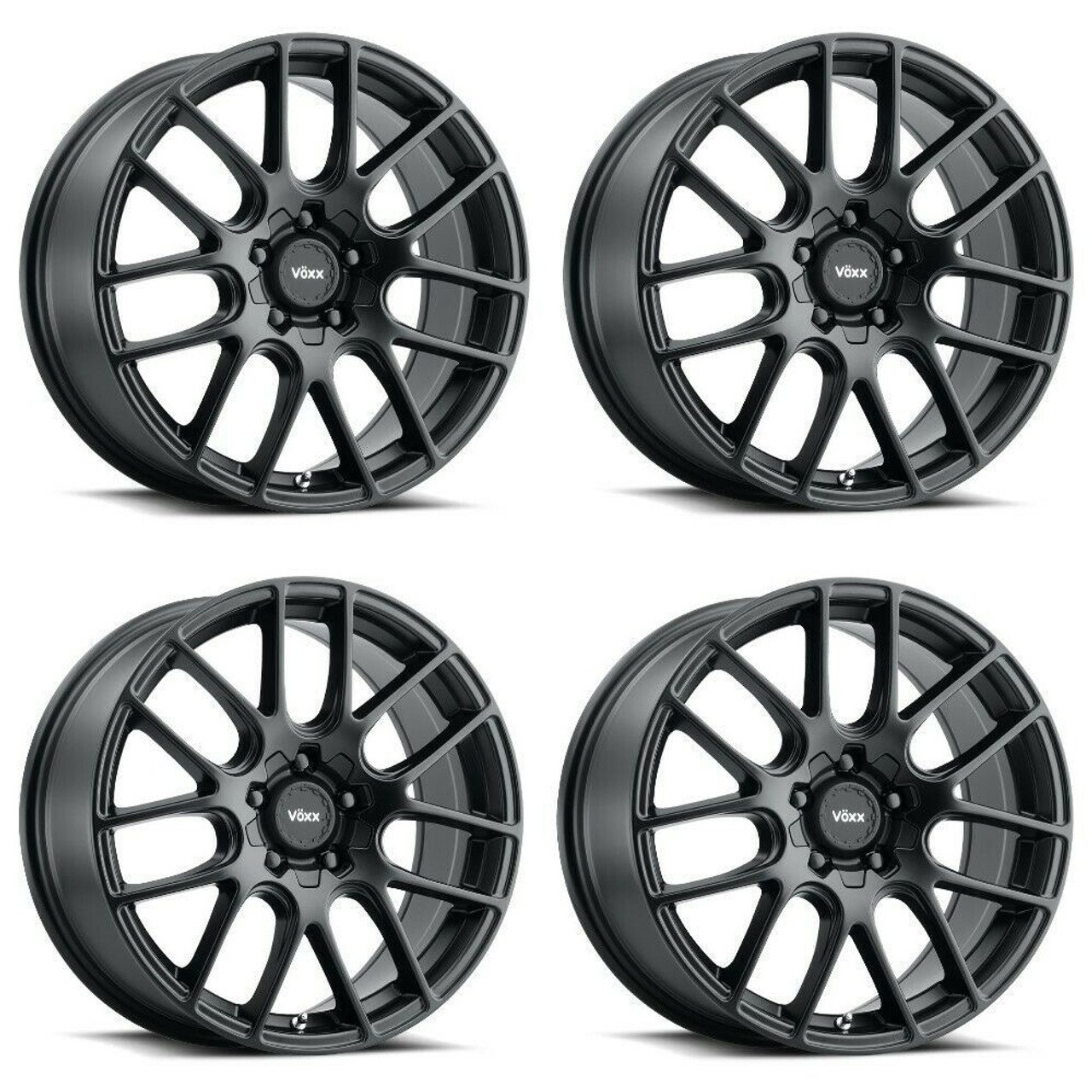 Set 4 15" Voxx Orso Matte Black Wheels 15x7 5x100 5x4.5 40mm Rims Set 4 15" Voxx Orso Matte Black Wheels 15x7 5x100 5x4.5 40mm Rims