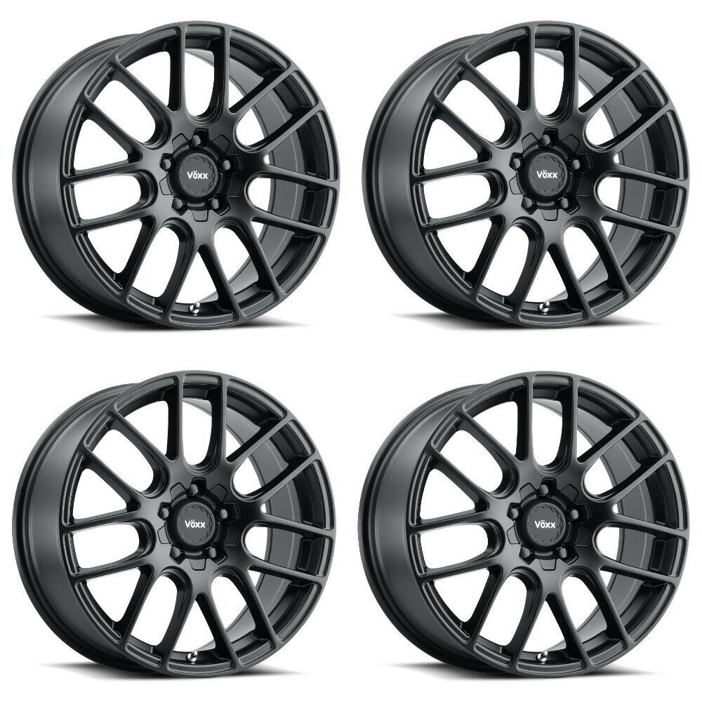 Set 4 16" Voxx Orso Matte Black Wheels 16x7 5x112 5x120 40mm Rims