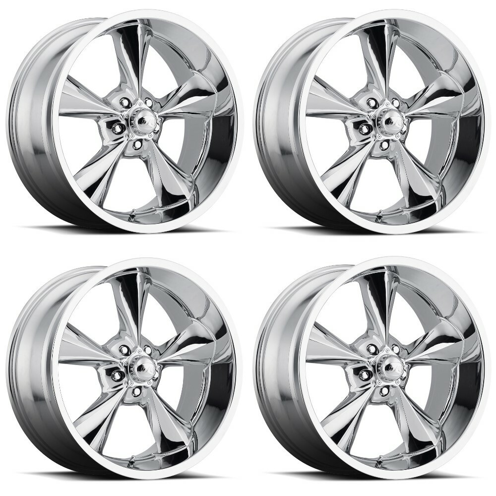 Set 4 15" Voxx B/G Rod Works Old School Chrome Wheels 15x7 5x4.5 0mm Rims