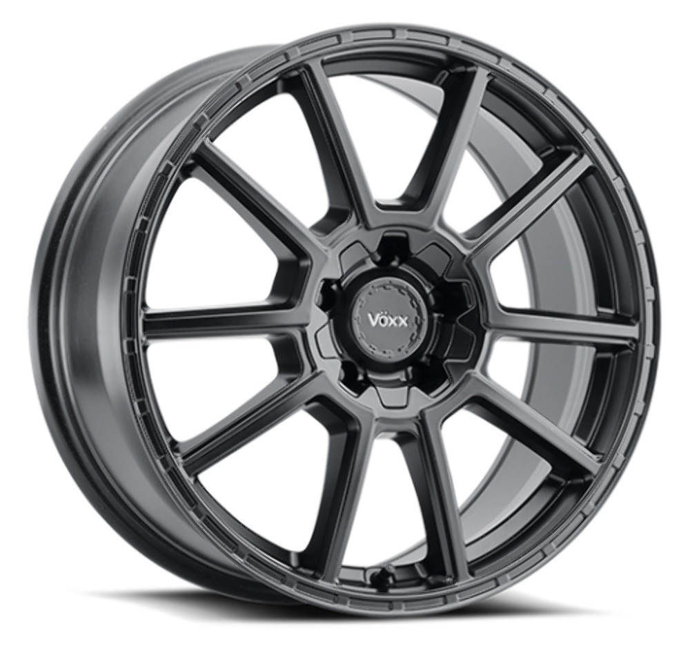Set 4 18" Voxx Monte Matte Black Wheels 18x8 5x4.25 5x4.5 40mm Rims