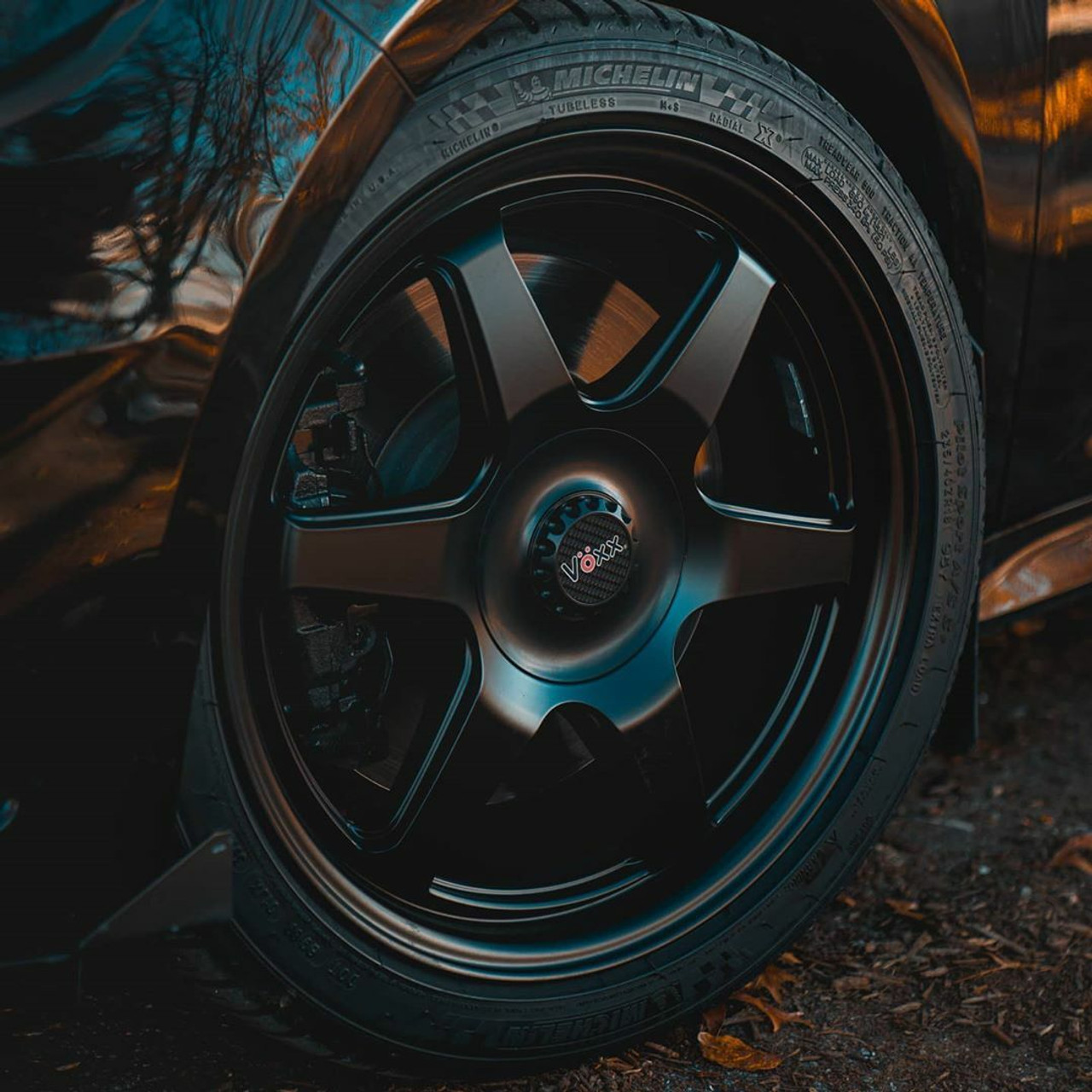 Set 4 18" Voxx Riva Matte Black Wheels 18x8 5x4.25 5x4.5 45mm Rims 5 Lug