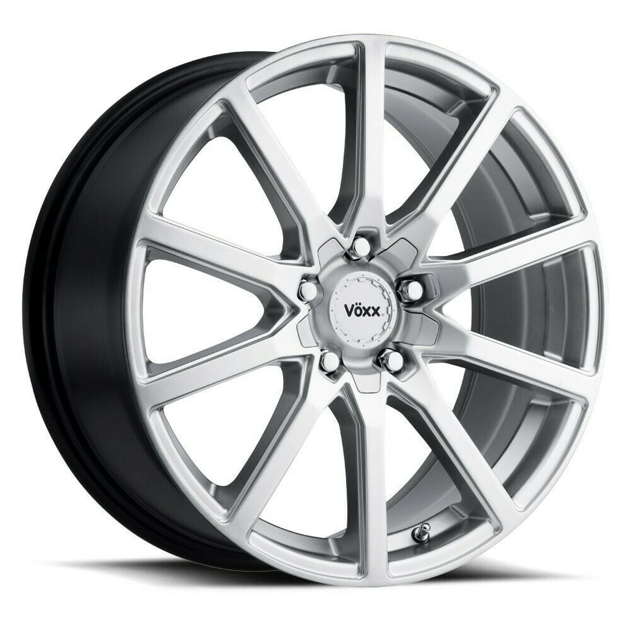 18" Voxx Este Bright Silver Wheel 18x8 5x4.25 5x4.5 45mm Rim