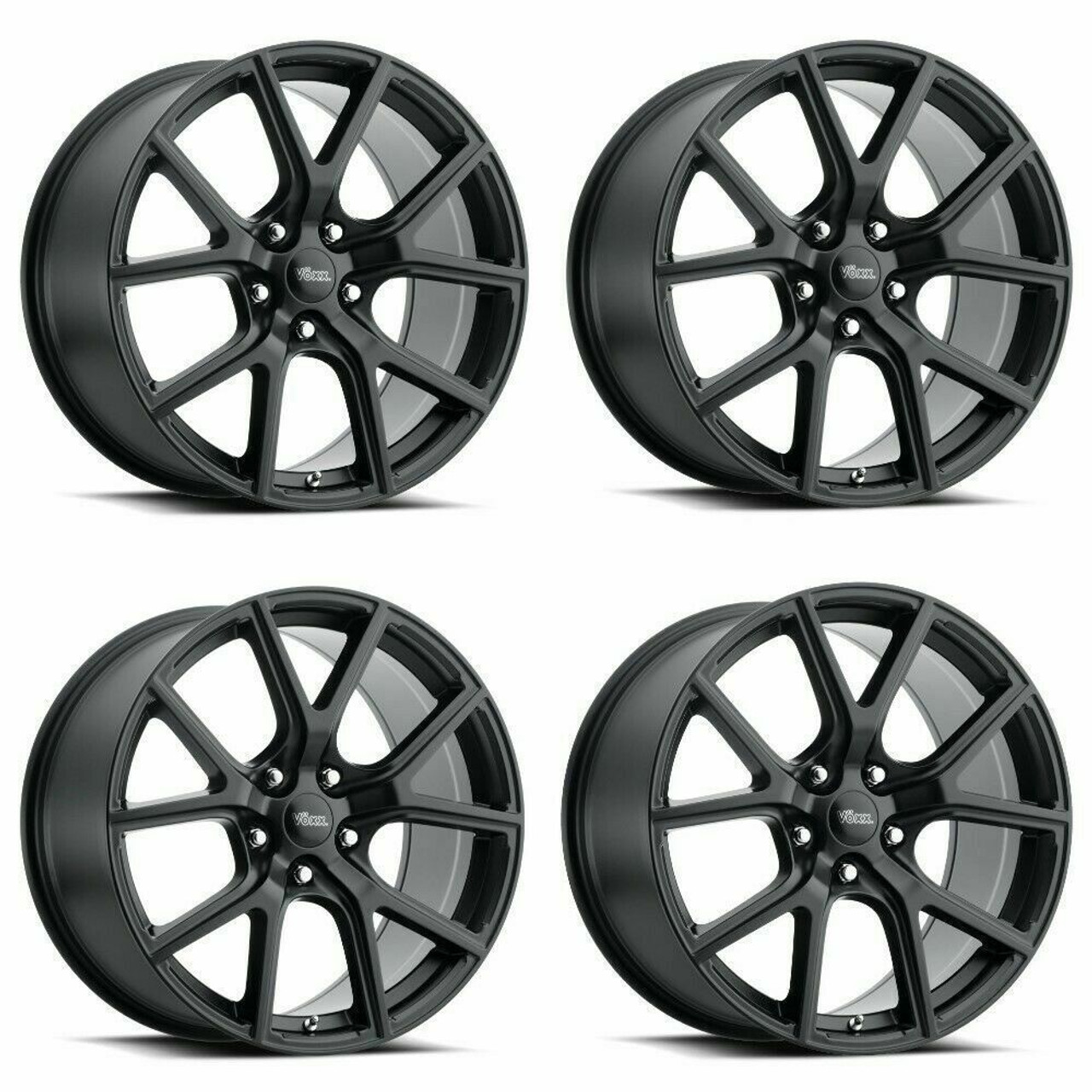 Set 4 18" Voxx Lumi Matte Black Wheels 18x8 5x112 40mm Rims