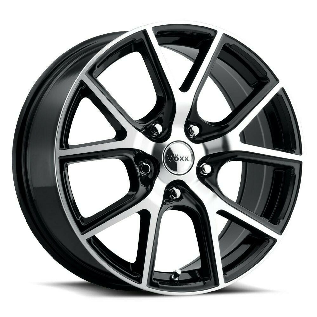 Set 4 18" Voxx Lumi Gloss Black Machined Face Wheels 18x8 5x115 20mm Rims