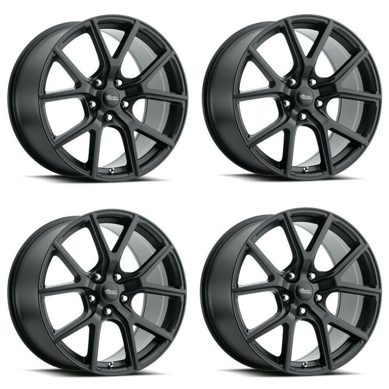 Set 4 20" Voxx Lumi Matte Black Wheels 20x9 5x4.5 34mm Rims