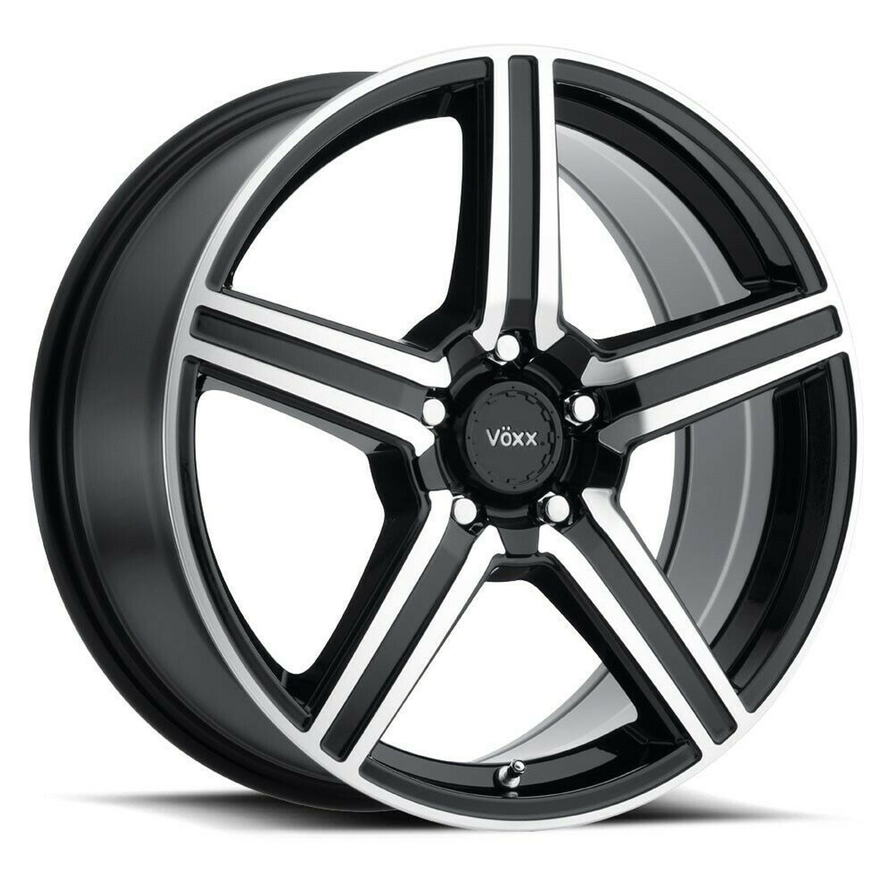 18" Voxx Como Gloss Black Mach Face Wheel 18x8 5x4.25 5x4.5 45mm Rim