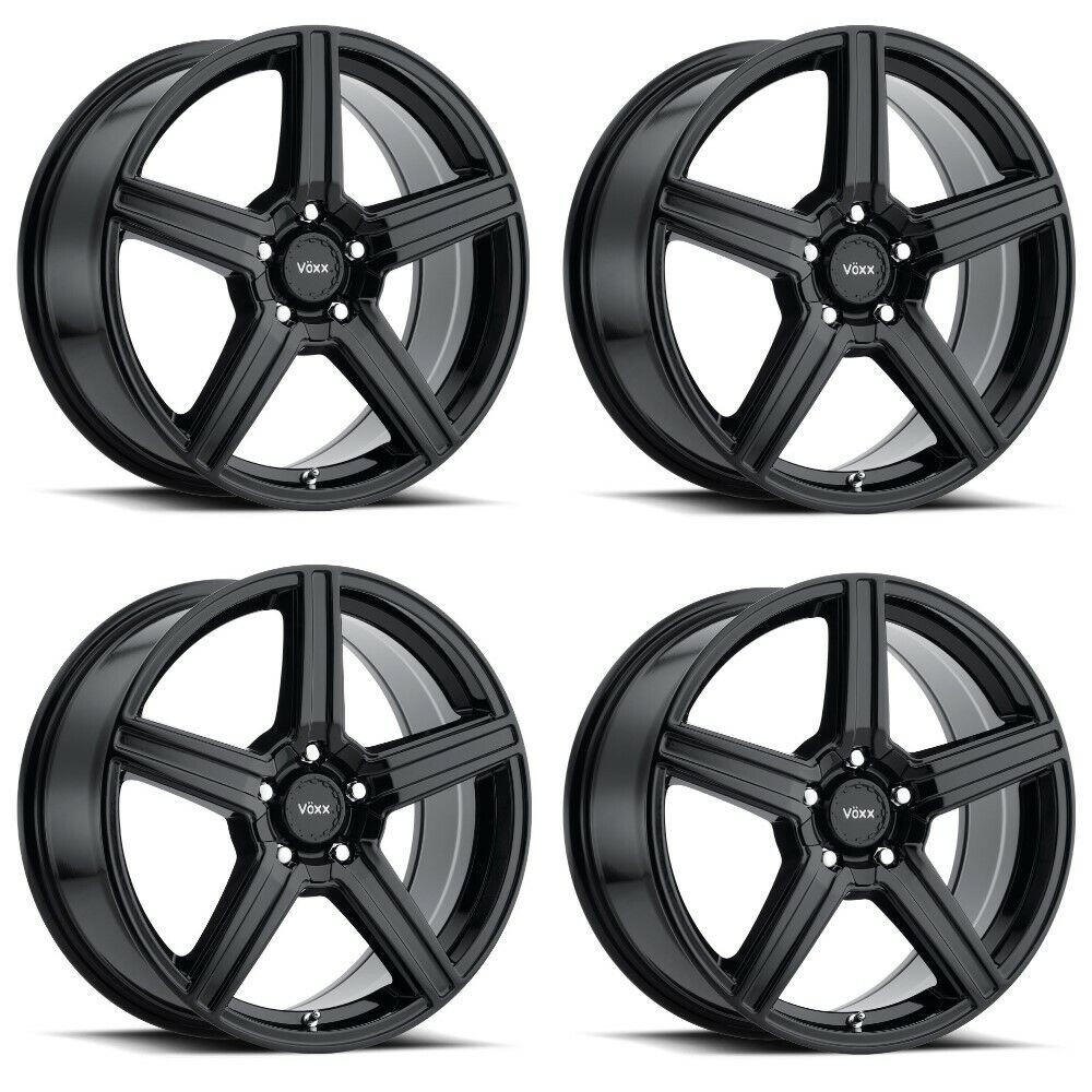 Set 4 18" Voxx Como Gloss Black Wheels 18x8 5x110 5x115 45mm Rims
