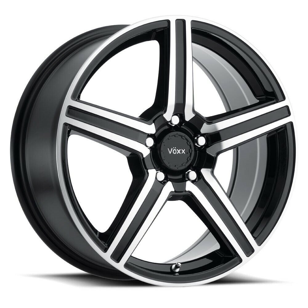 18" Voxx Como Gloss Black Mach Face Wheel 18x8 5x112 5x120 45mm Rim
