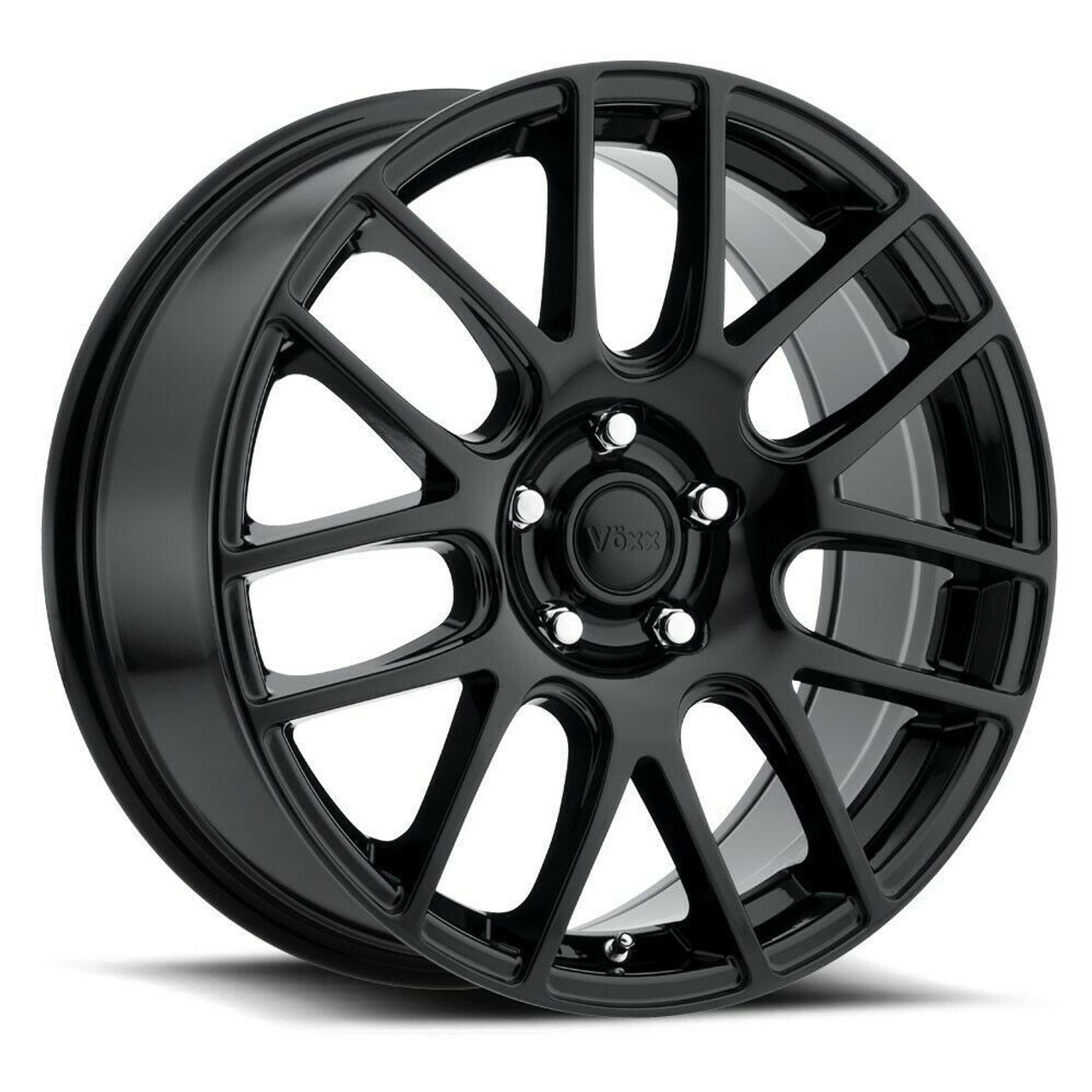 Set 4 18" Voxx Nova Gloss Black Wheels 18x8 5x5 40mm Rims