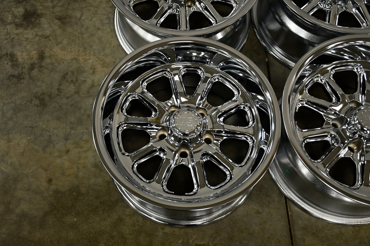 Set 4 US Mag U110 Rambler 18x9.5 5x4.5 Chrome Plated Wheels 18" 1mm Rims