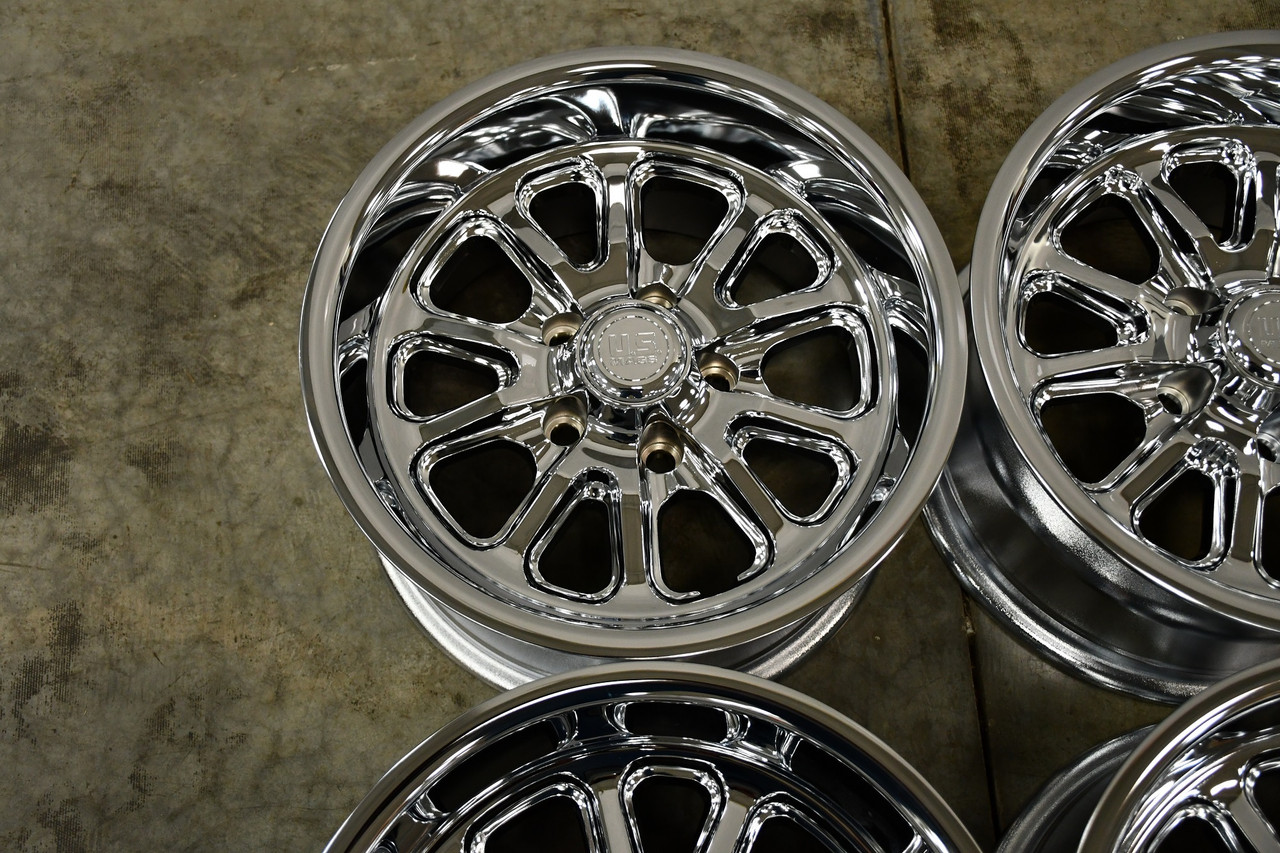 Set 4 US Mag U110 Rambler 18x9.5 5x4.5 Chrome Plated Wheels 18" 1mm Rims
