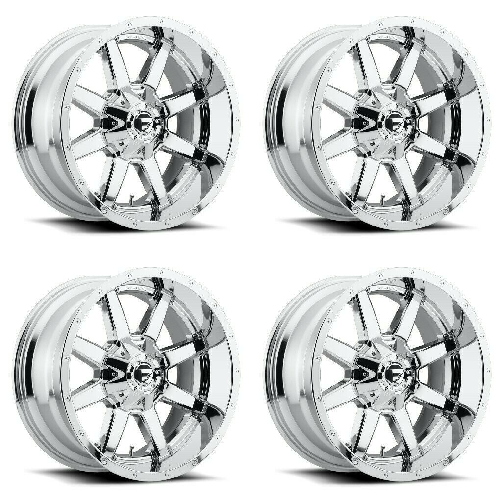 Set 4 Fuel D536 Maverick 20x10 8x6.5 Chrome Plated Wheels 20" -18mm Rims
