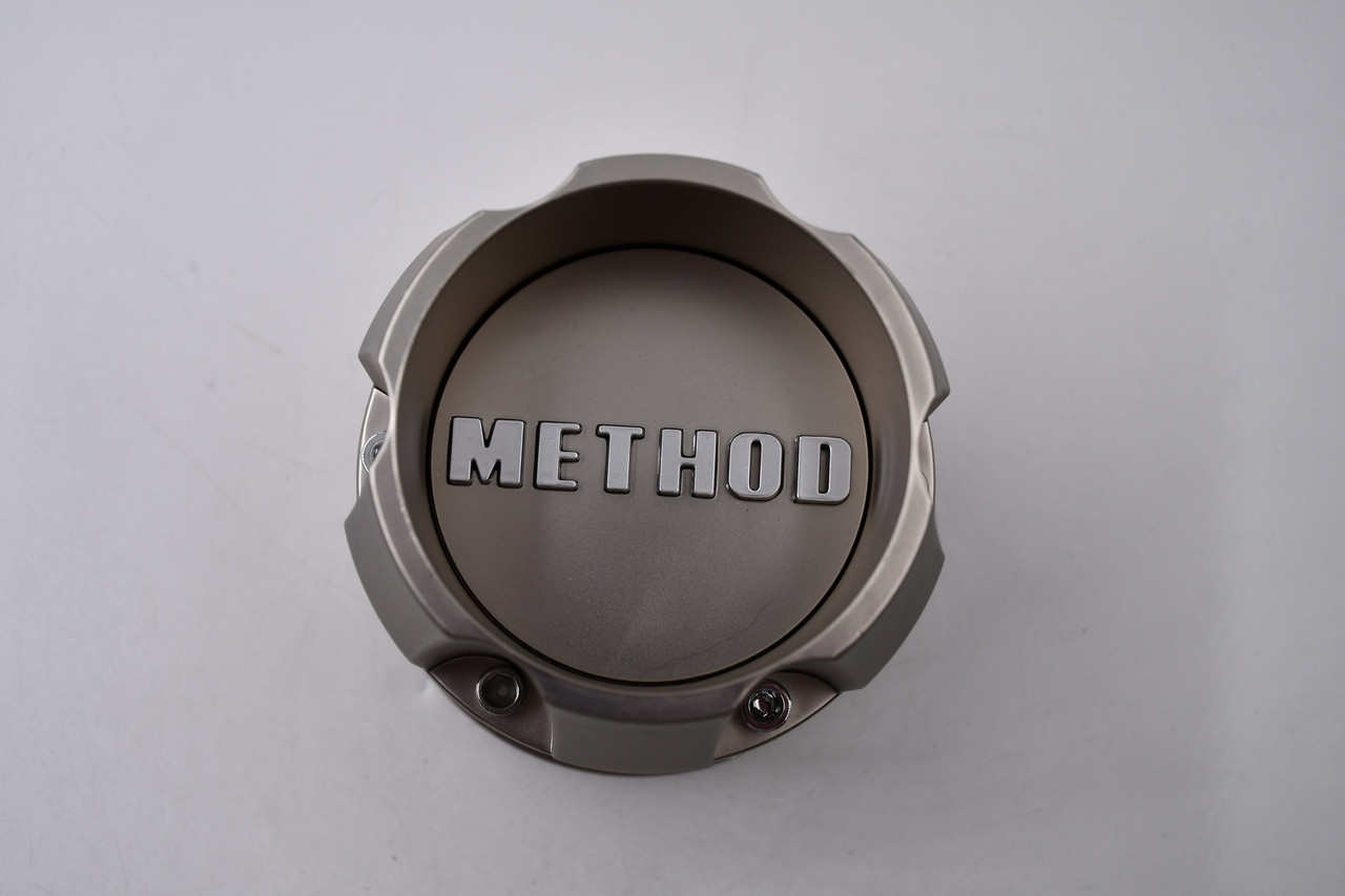 Method Wheels Brushed Light Bronze wSilver Logo Wheel Center Cap Hub Cap T076B114-S3 4.5" Push Thru