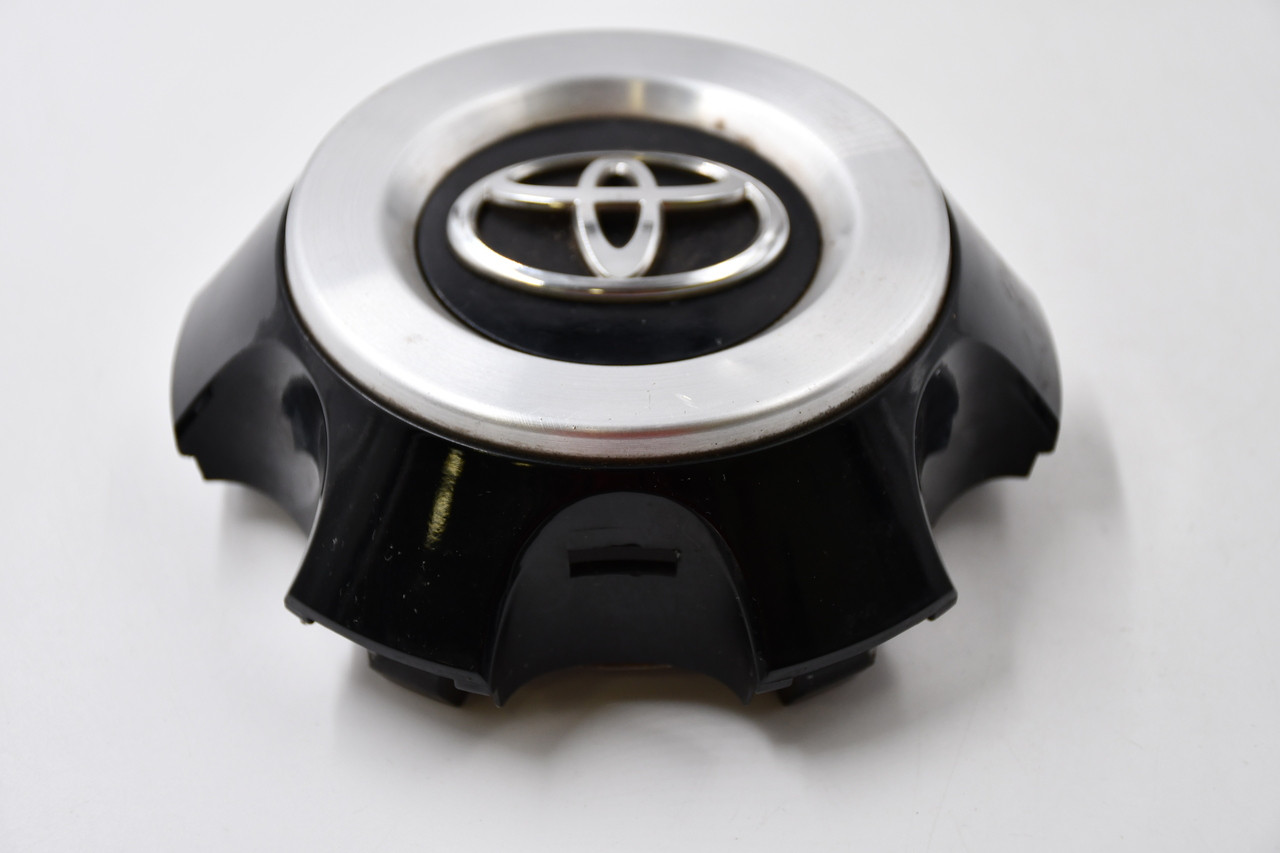Toyota Gloss Black & Brushed Aluminum Wheel Center Cap Hub Cap TOY-5.5-6L 5.5" OEM '14-'19 Toyota 4 Runner & FJ Cruiser, 17" Wheel