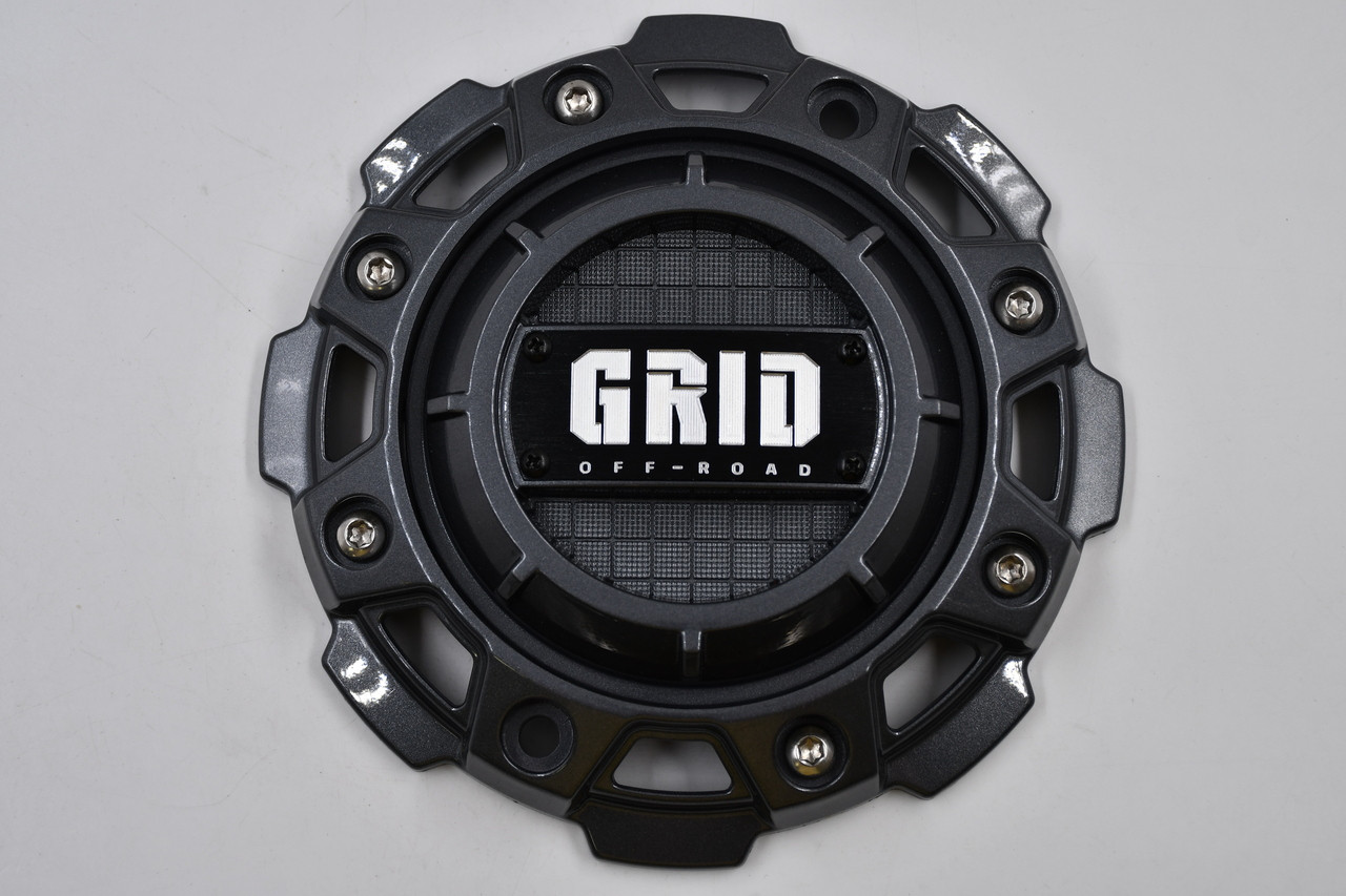 GRID Off-Road GD-56-CAP gunmetal anthracite wheel center cap 7.75 inch replacement for GD1 through GD13 5 lug and 6 lug truck and SUV wheels.