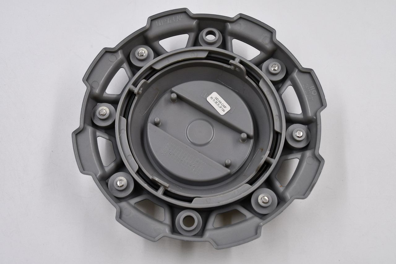 Genuine style GRID Off-Road 7.75 inch wheel hub cap GD-56-CAP gunmetal anthracite replacement for GD1-GD13 wheels, ideal for Ford, Chevy, GMC, Ram, Toyota, and Jeep applications.