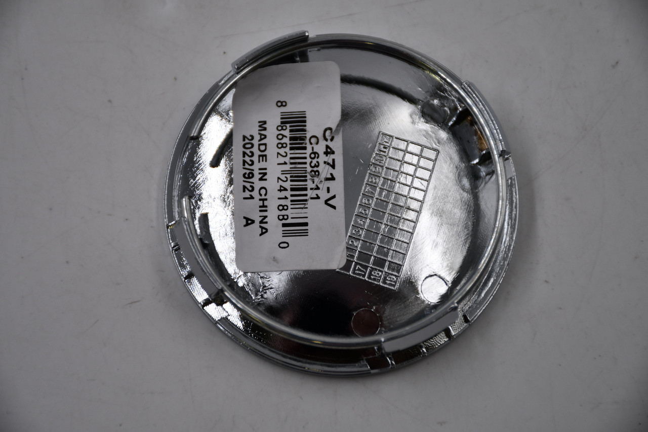 Vision Chrome w/ Black Logo Wheel Center Cap Hub Cap C471-V 2.5"