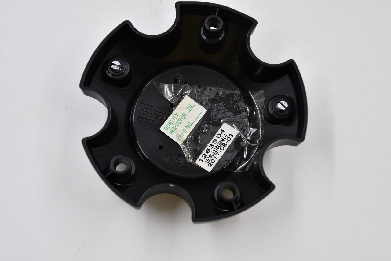 Moto Metal Satin Black w/ Chrome Logo & Cosmetic Screws Wheel Center Cap Hub Cap 1263S04 4.5" 5 Lug