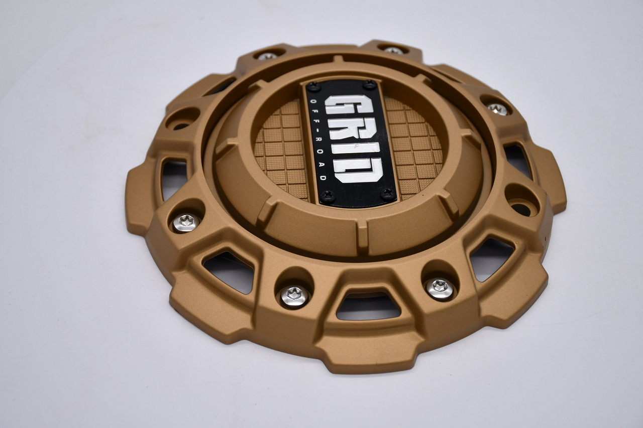 Premium GRID Off-Road gold wheel center cap GD-56-CAP replacement hub cap for custom trucks and SUVs, perfect for restoring aggressive off-road wheel appearance.