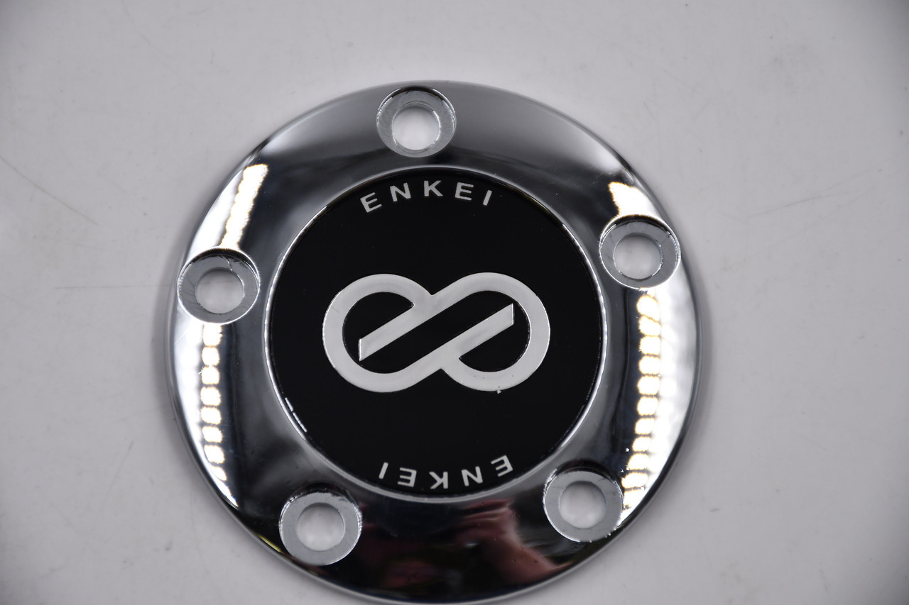 ENKEI Chrome & Black Wheel Center Cap Hub Cap PCH26-C-A 2.625" Ornament