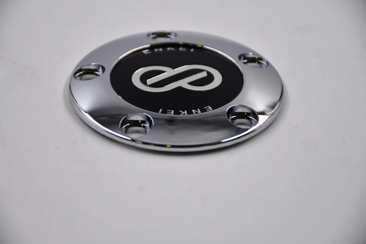 ENKEI Chrome & Black Wheel Center Cap Hub Cap PCH26-C-A 2.625" Ornament