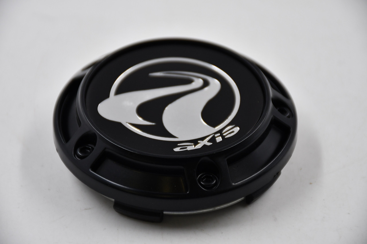AXIS Satin Black w/Chrome Logo Wheel Center Cap Hub Cap T727K72-S1 2.875"