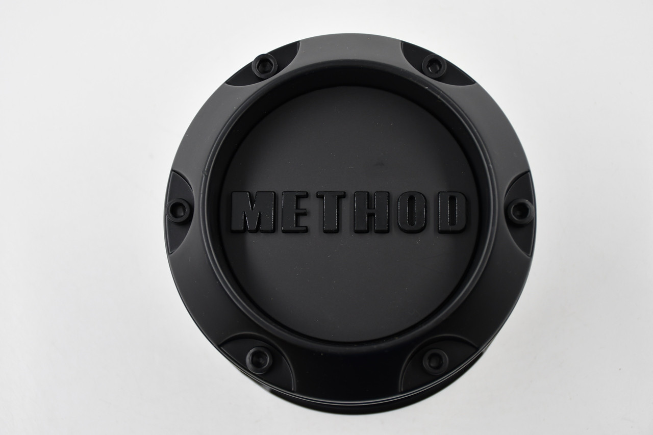 Method Matte Black w/ Gloss Black Logo Wheel Center Cap Hub Cap 1717B150-B 5.875" Push Thru
