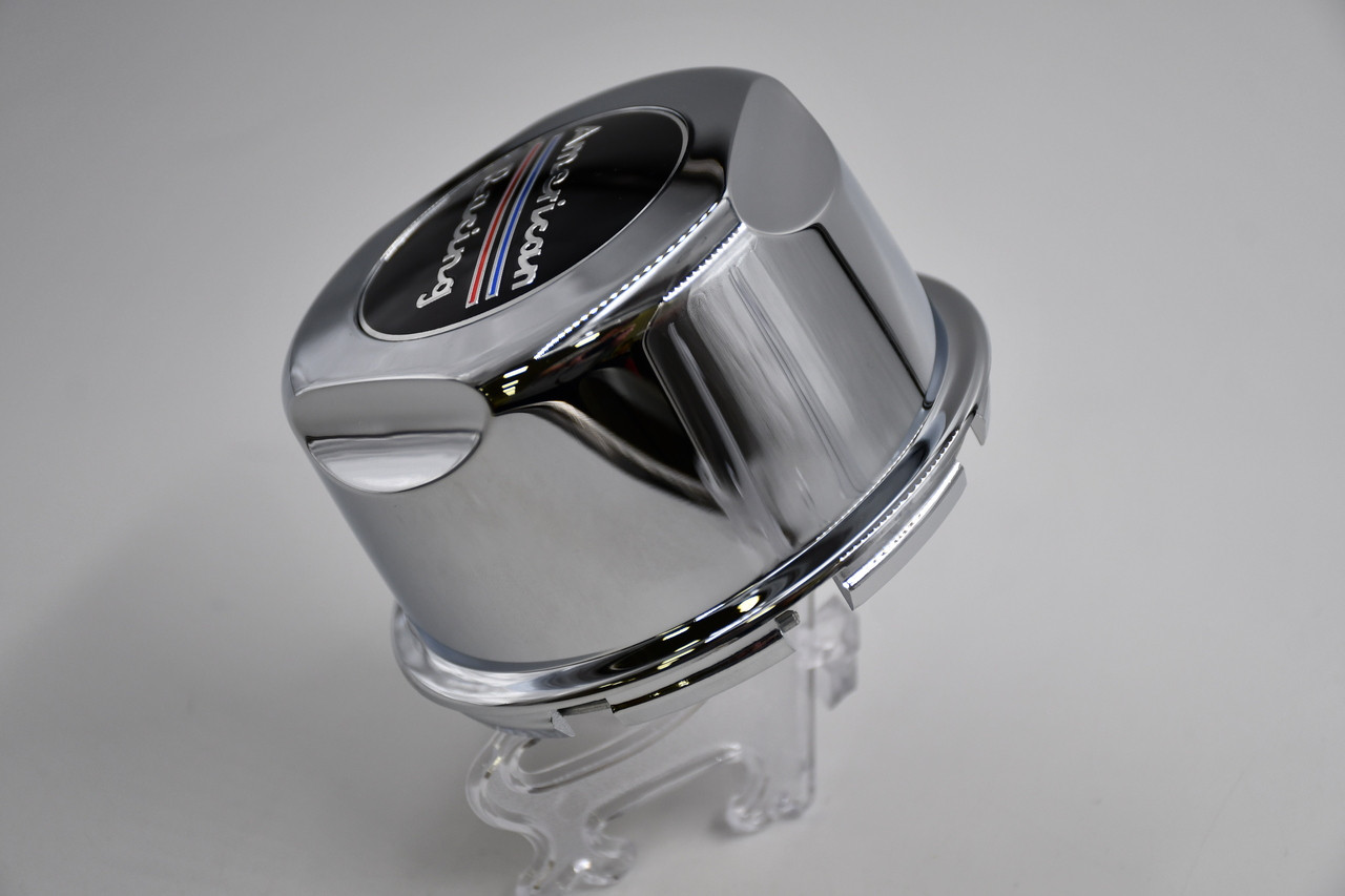 American Racing Chrome w/Black, Red,Blue,Chrome Inset Wheel Center Cap Hub Cap 1307100C 3.75"