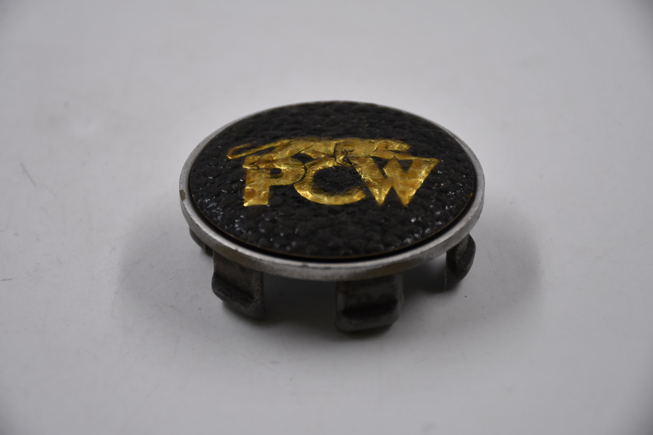 PCW Black w/Gold Logo - Silver Sides Wheel Center Cap Hub Cap PCW/2.375 2.375"