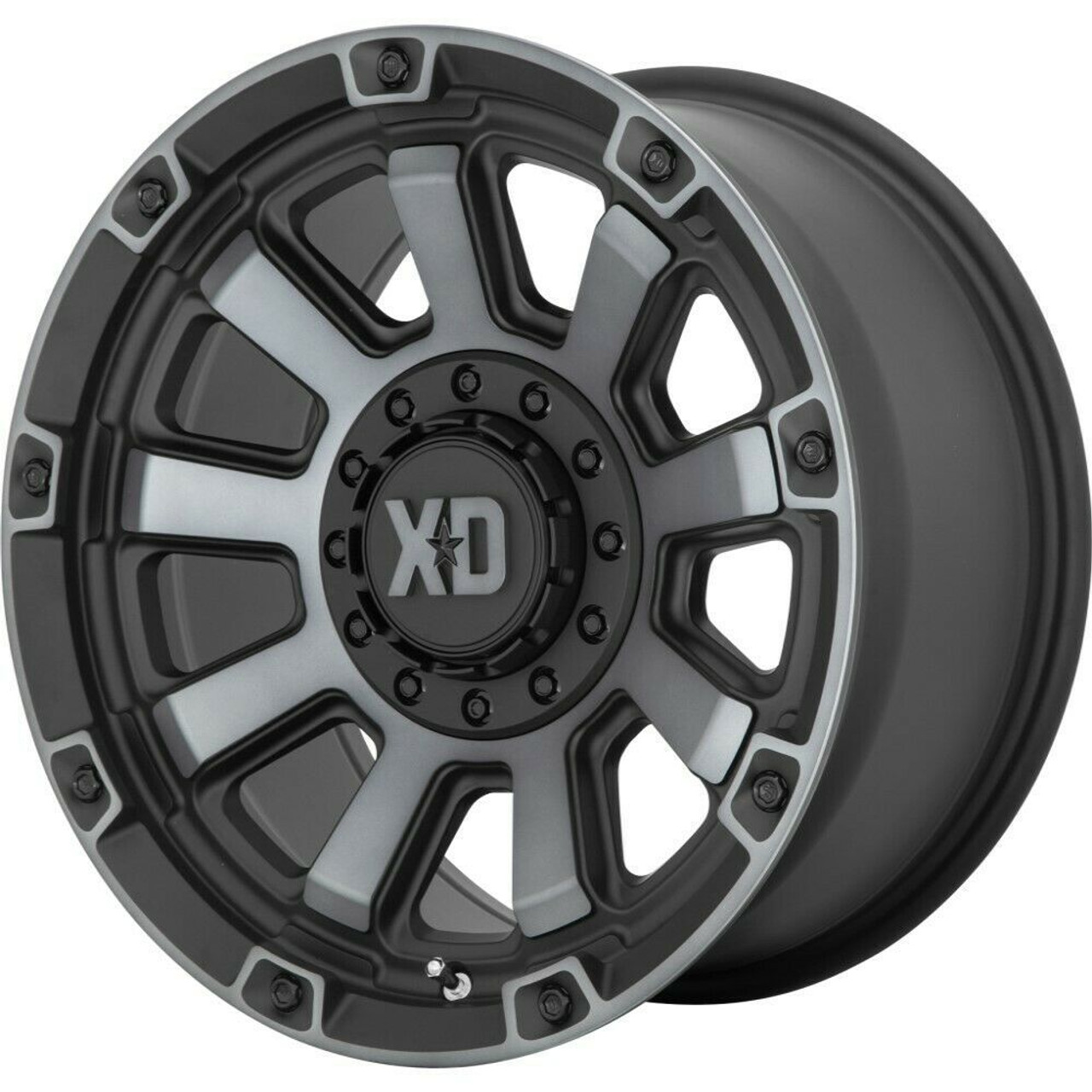 Set 4 XD XD852 Gauntlet 20x9 5x5 5x5.5 Satin Black With Gray Tint Wheels 20" 0mm