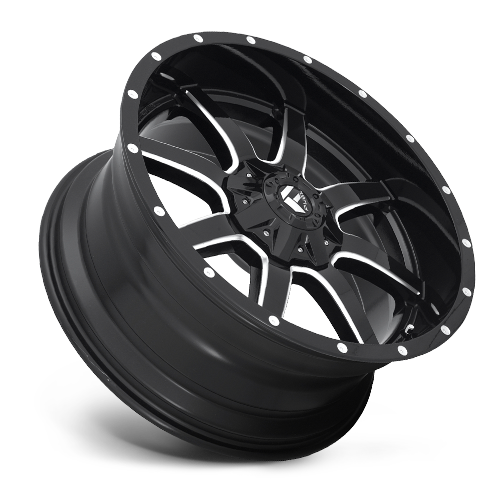 Set 4 Fuel D610 Maverick 20x9 8x6.5 Gloss Black Milled Wheels 20" 20mm Rims