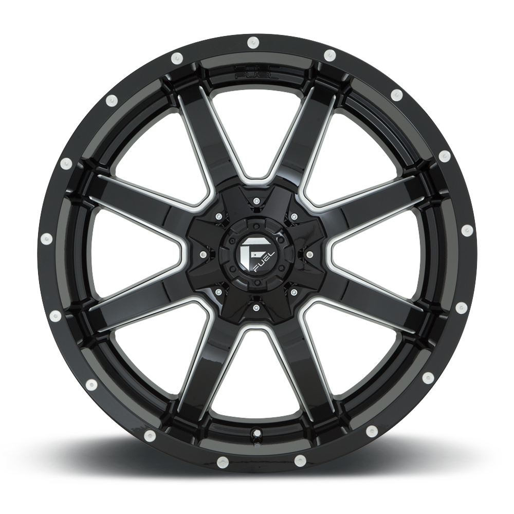 Set 4 Fuel D610 Maverick 20x9 8x6.5 Gloss Black Milled Wheels 20" 20mm Rims