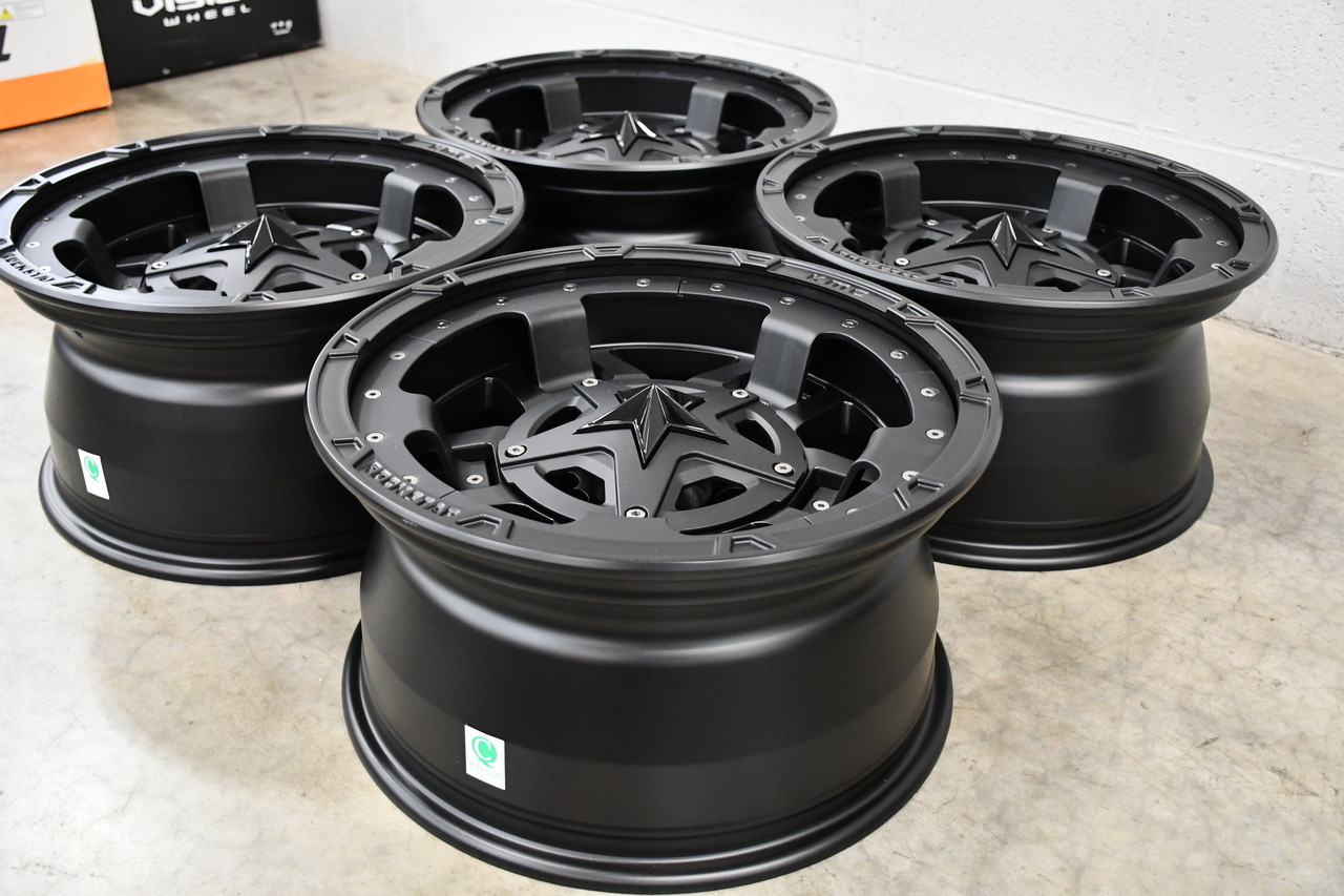 Set 4 XD XD827 Rockstar III 17x8 6x4.5 Matte Black Wheels 17" 20mm Rims