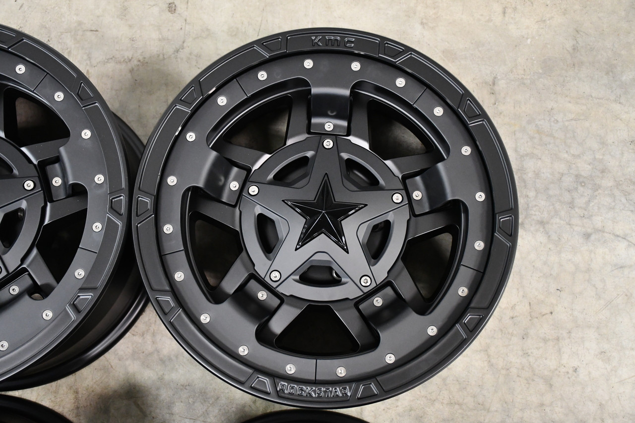 Set 4 XD XD827 Rockstar III 17x8 6x4.5 Matte Black Wheels 17" 20mm Rims