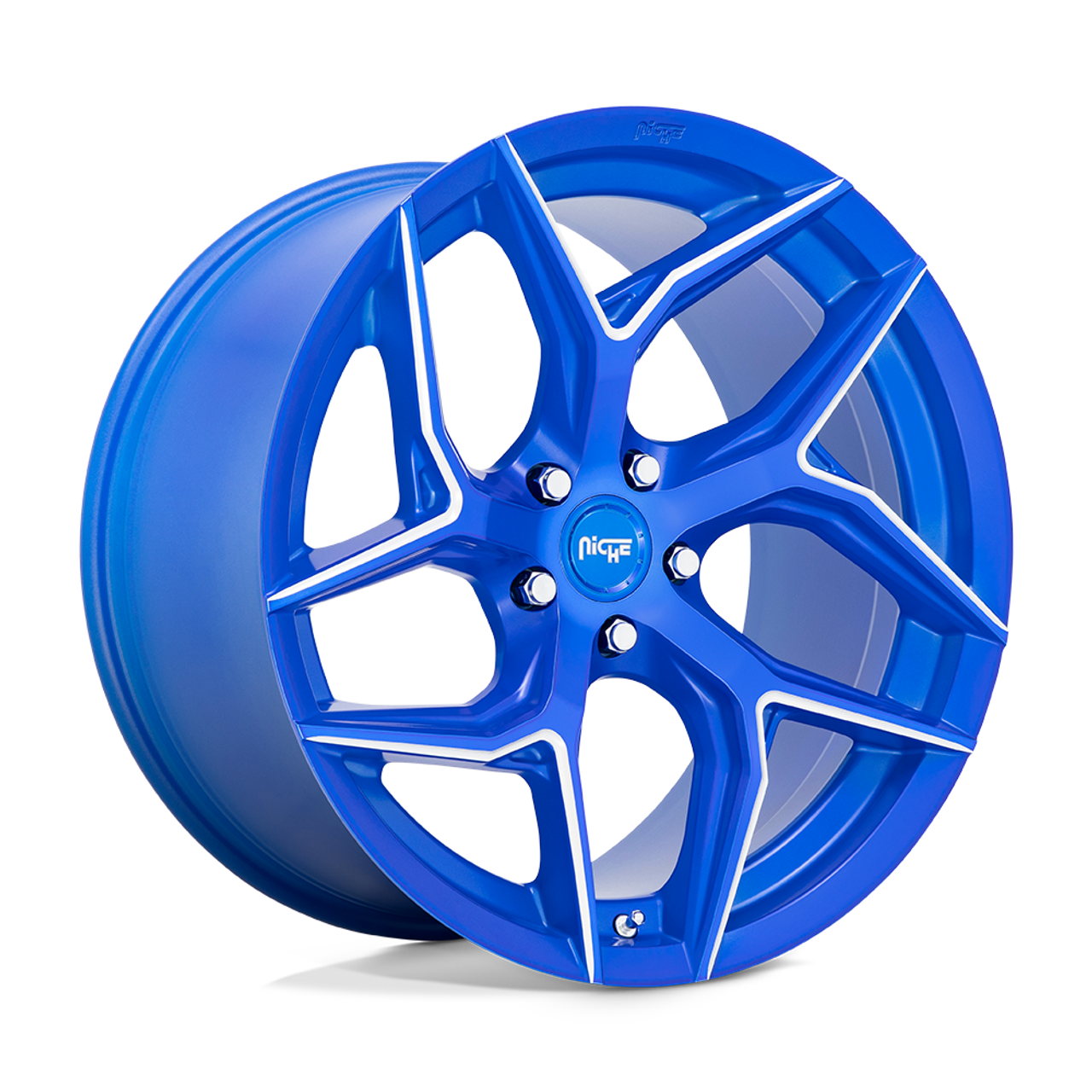 Set 4 Niche M268 Torsion 20x9 5x112 Anodized Blue Milled Wheels 20" 27mm