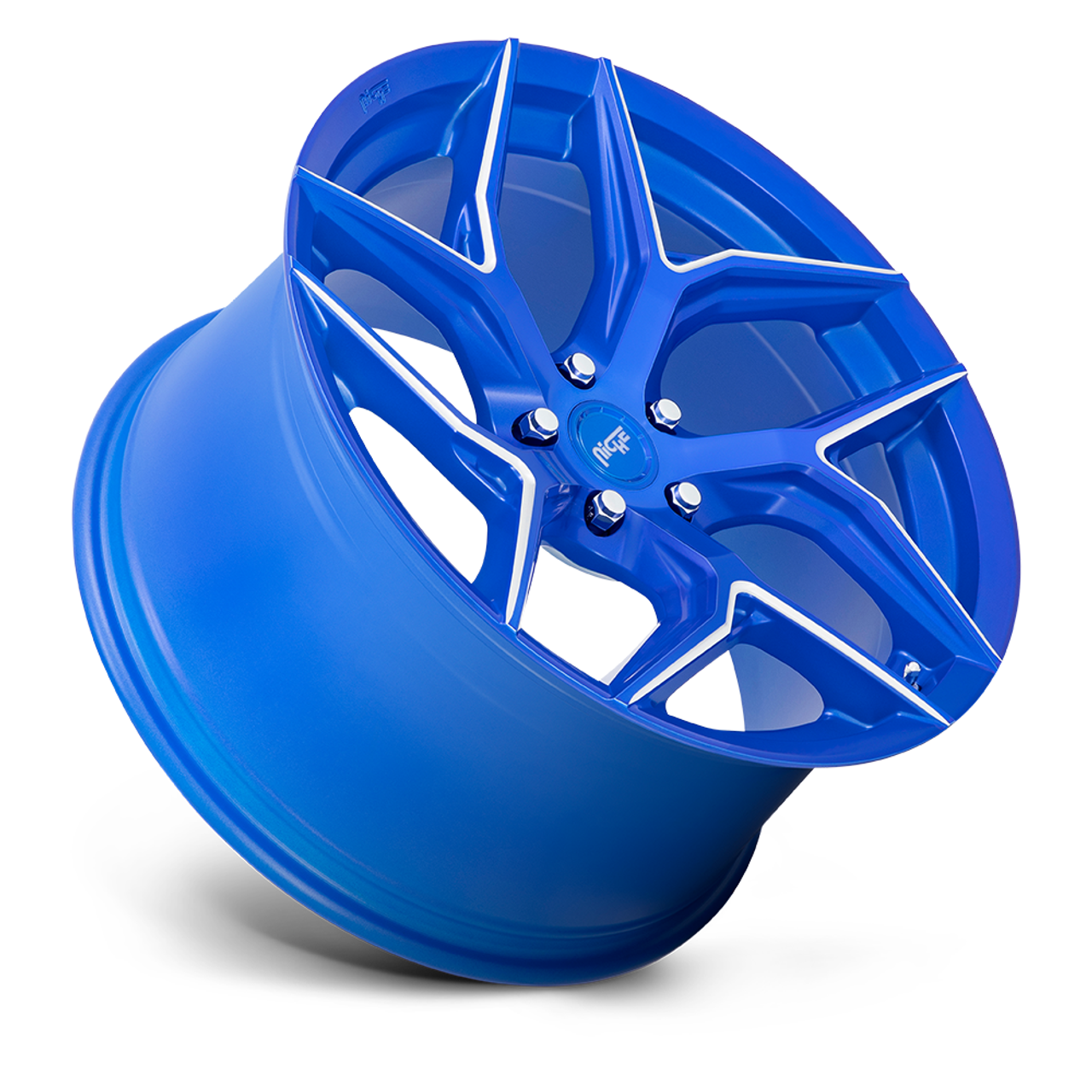 Set 4 Niche M268 Torsion 20x9 5x112 Anodized Blue Milled Wheels 20" 27mm