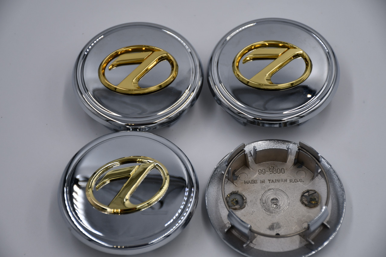 Set 4 Prestige Chrome Gold "7" Logo Center Cap Hub Cap 99-9800G fits Lexus GS400