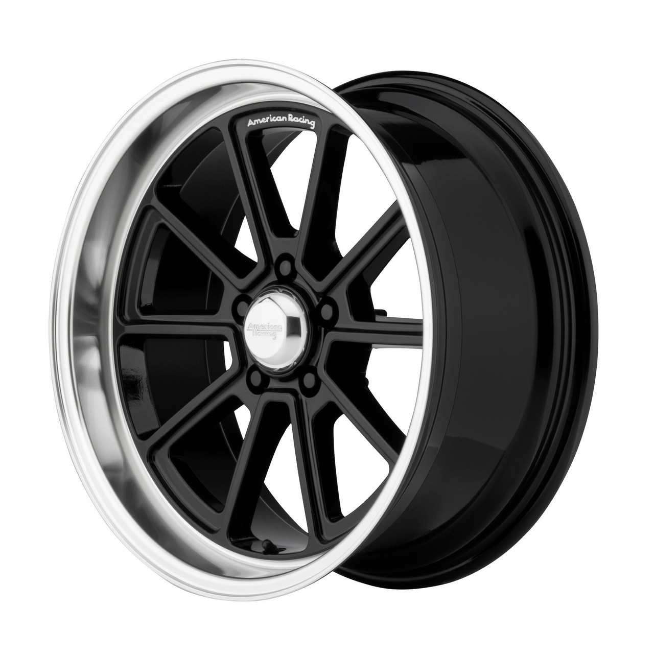 Set 4 American Racing Vintage VN510 Draft 18x10 5x4.75 Black Diamond Wheels 18"