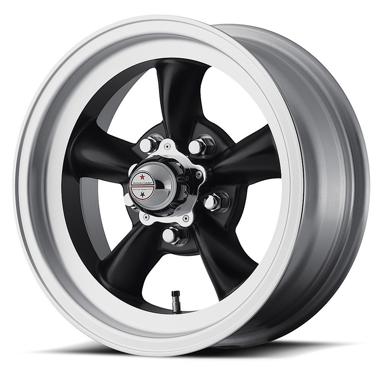 Set 4 American Racing Vintage VN105 Torq Thrust Dx10 5x4.5 Black Machine -44mm