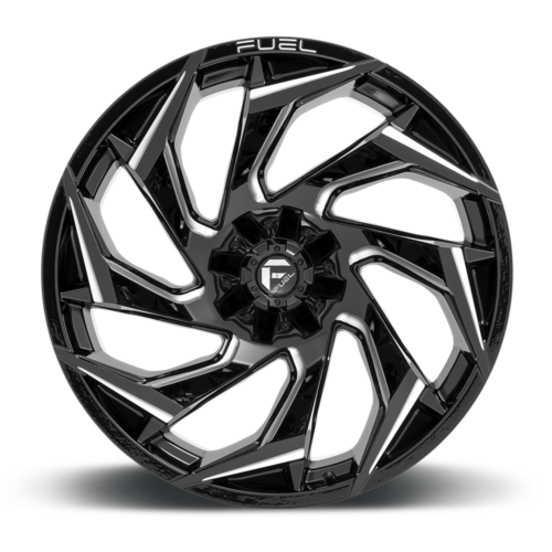 Fuel 1PC D753 Reaction 20x9 5x4.5 5x5.0 Gloss Black Milled Wheel 20" 1mm Rim
